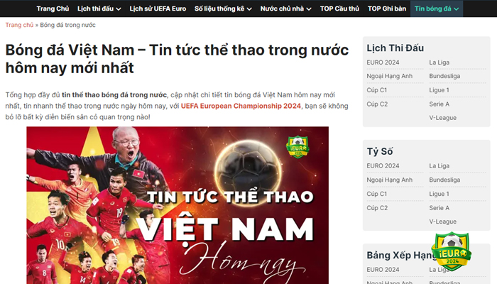 Tin tức bóng đá Việt Nam tại iEuro2024.com